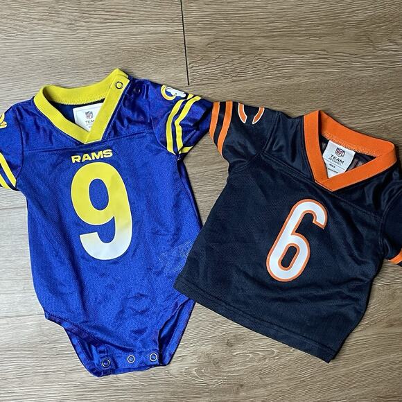 Lot of 2 pcs NFL Team Apparel Baby Jerseys 3-6M Romper 6-9M Cutler Stafford - Picture 2 of 5